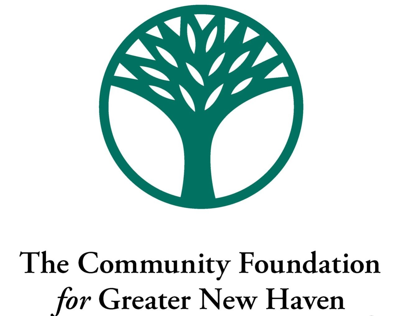 Logo of The Community Foundation for Greater New Haven featuring a tree design inside a circle.